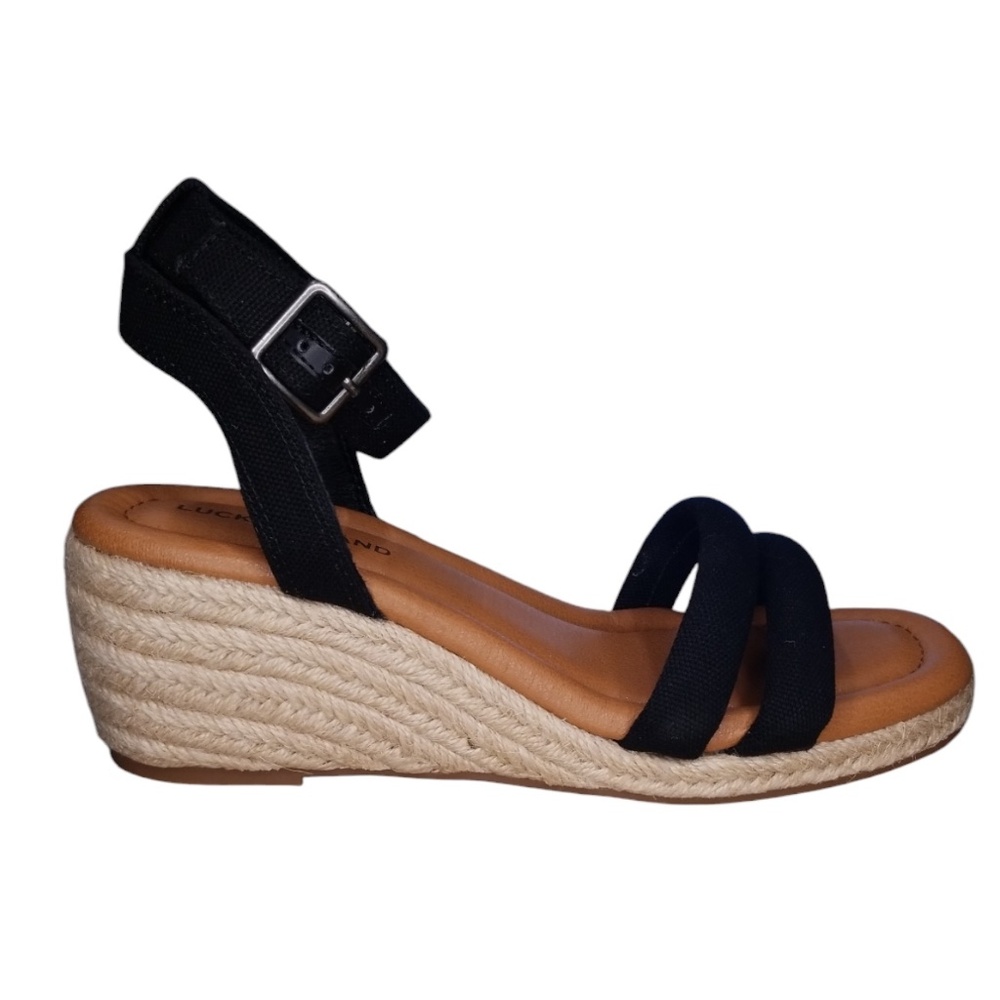 Lucky Brand Black Nasli Espadrille‎ Wedge Slingback Sandal Size 5M NEW - Picture 6 of 11